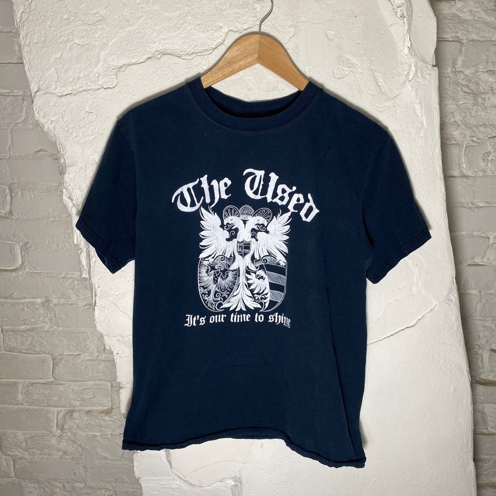 Vintage 00s The Used Band Shirt Navy Blue Its Our Time To Shine Anvil Men Size M